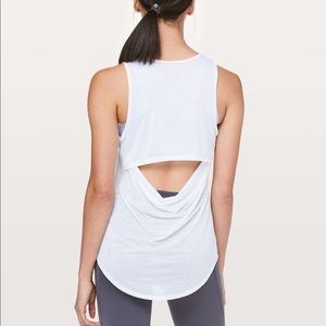 Lululemon White “Set the Course” Tank